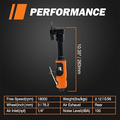 Miniatura 7 de Herramienta de corte de aire, herramienta de corte de 3 pulgadas con 5 ruedas de corte, 18000 RPM, máquina de corte neumático, kit de herramientas