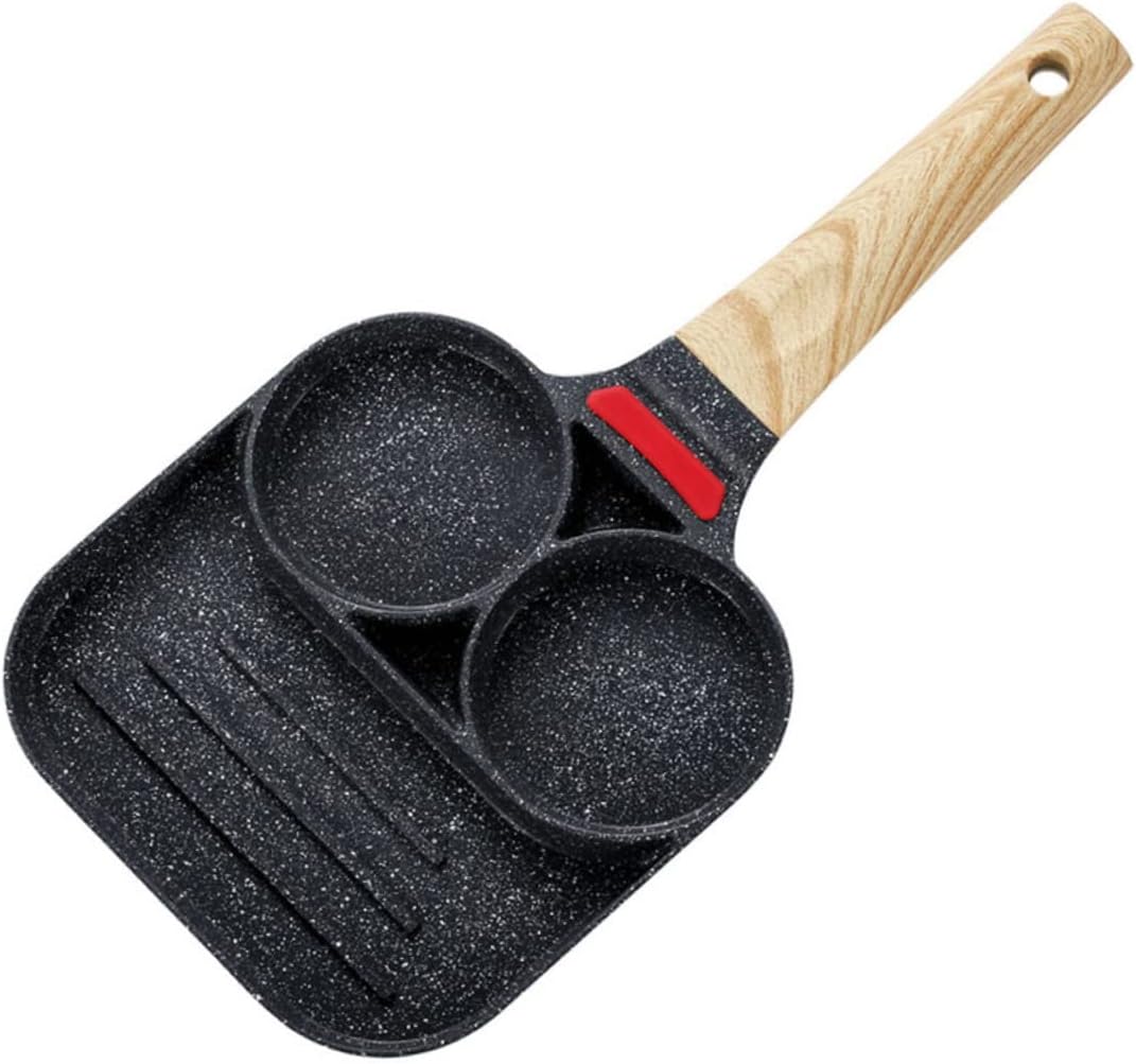 Non Stick Pancake Frying Pan with Long Handle Versatile Egg and Omelette Cooker for Breakfast Section Design for and Cleanup for Home Use