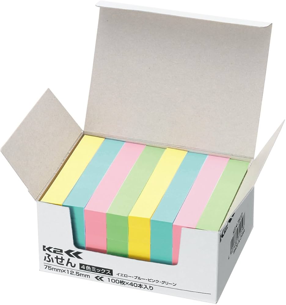 付箋 超徳用 ふせん 75mm×75mm 100枚×104冊入 4色ミックス Amazon.co.jp: コクヨ 付箋 超徳用 ふせん 75mm×12.5mm 100枚×40