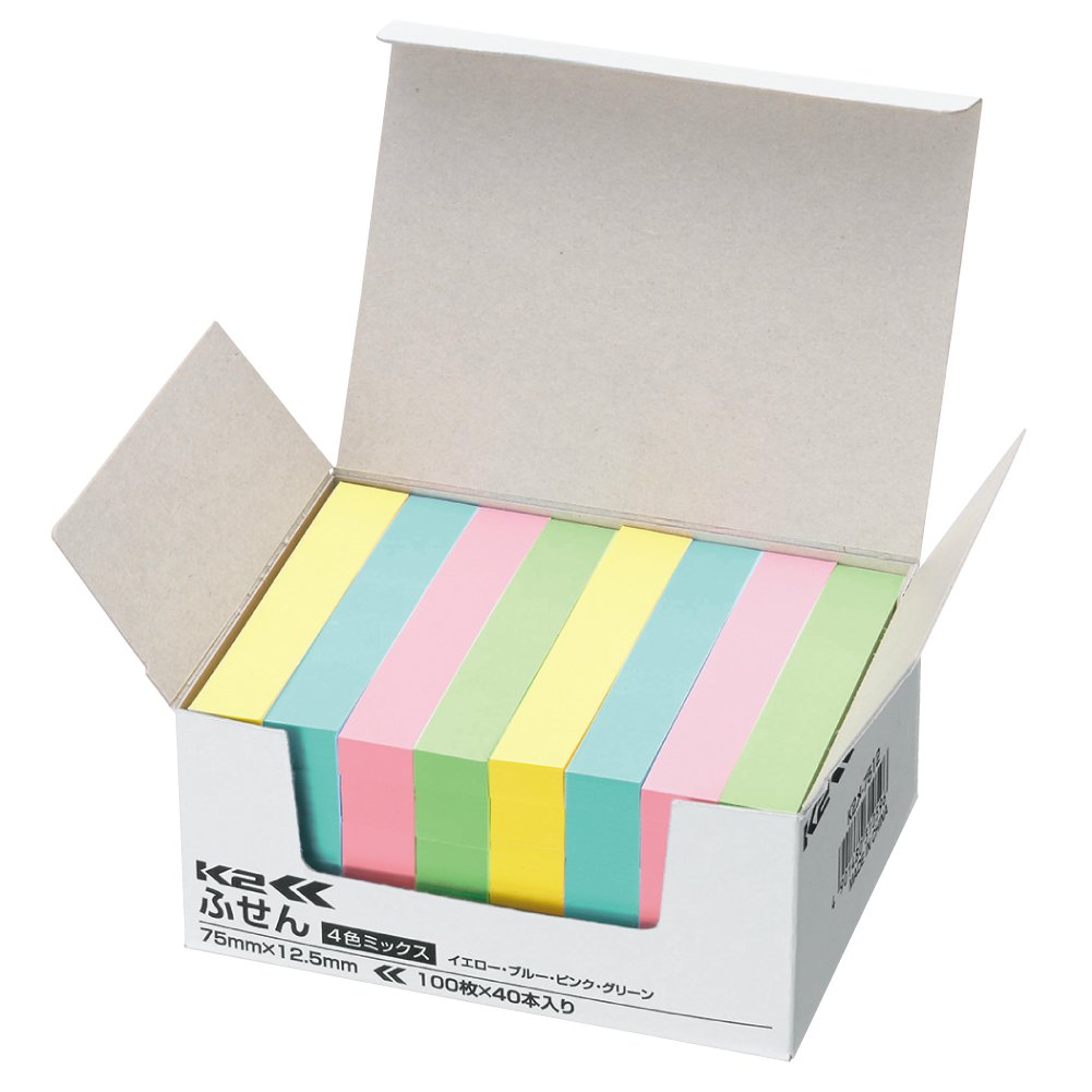 Amazon.co.jp: コクヨ 付箋 超徳用 ふせん 75mm×12.5mm 100枚×40