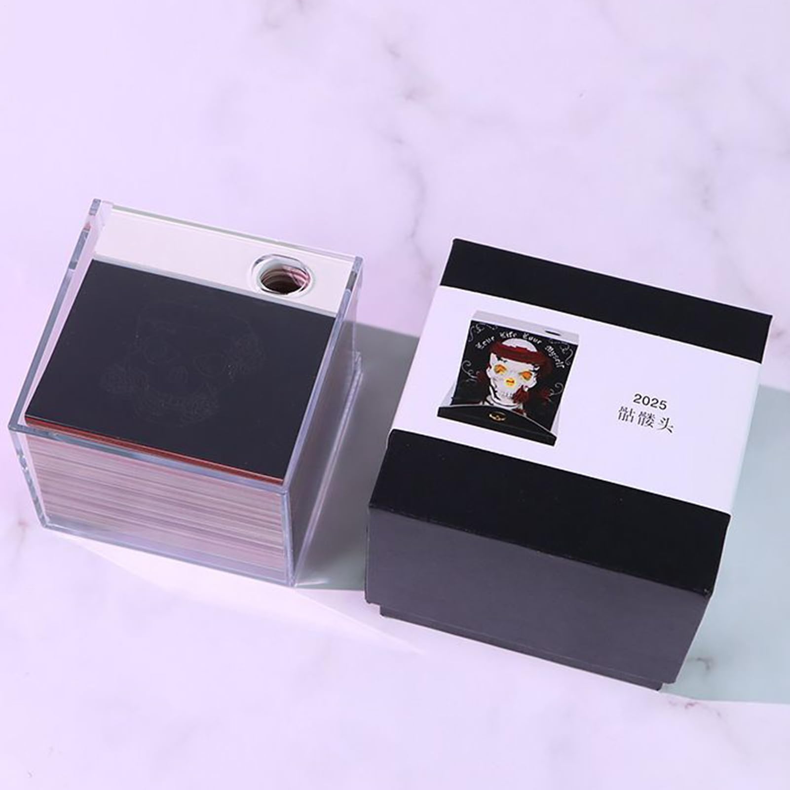 3D Tischkalender 3D Memo Block Abreißkalender Halloween Schädel