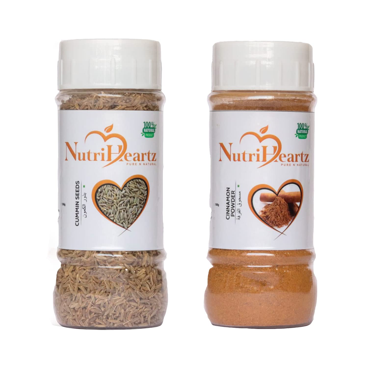 NutriHeartz Cumin Seed Jeera (100 grm) + Cinnamon Powde Dalchini (100 grm)