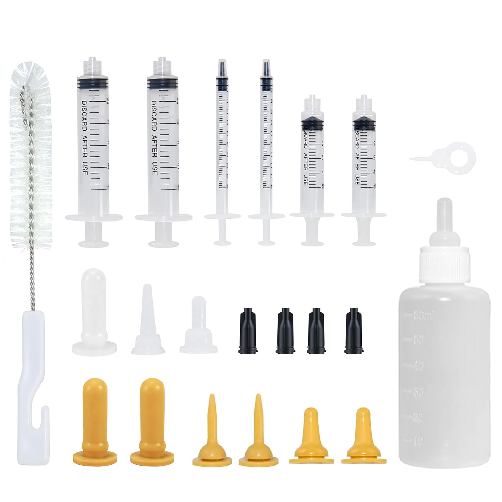 Botella de cría para mascotas, leche para cachorros, botella de cría para cachorros de perros, botón a presión, pastillero, jeringa, dispositivo de alimentación, tetina, alimentador de pezones