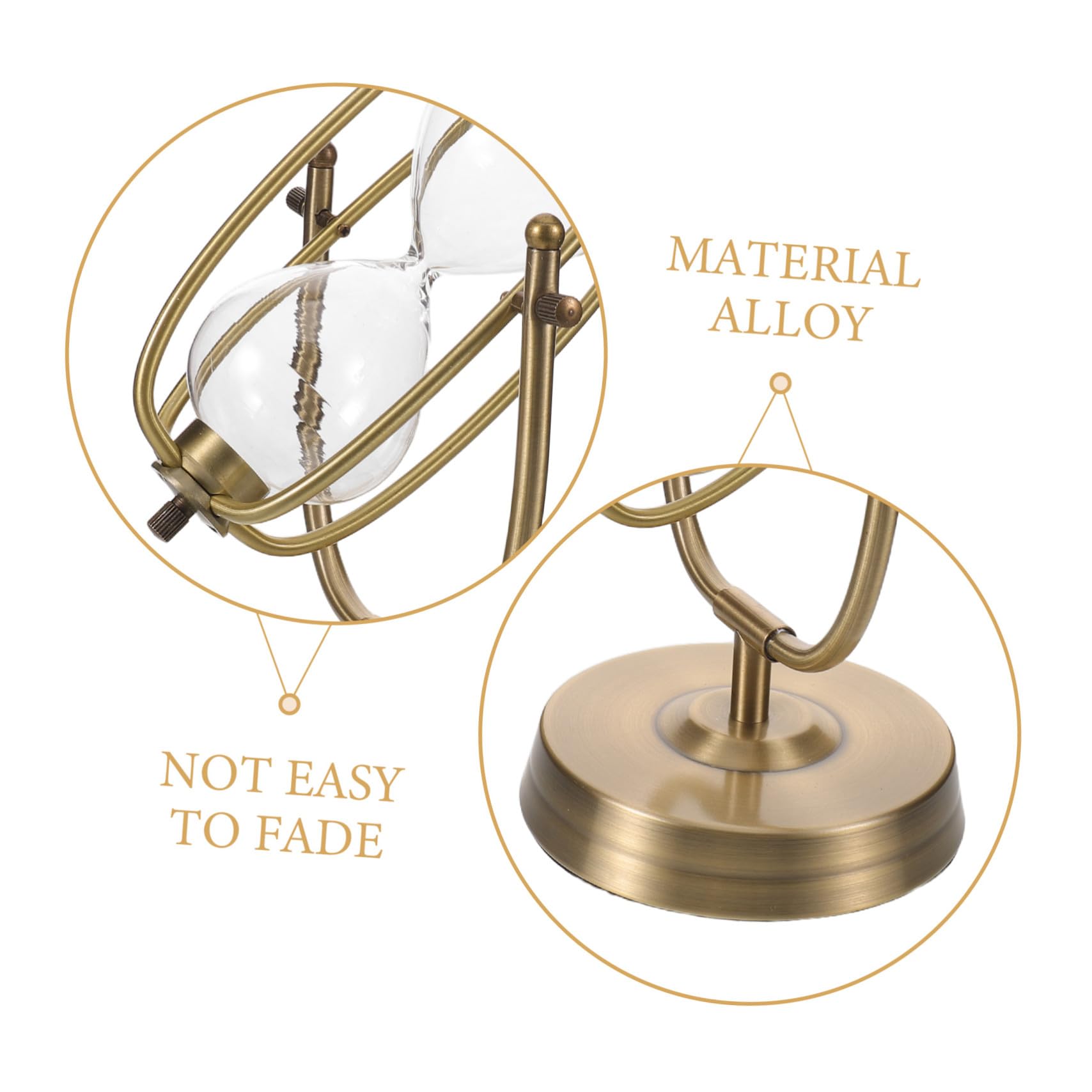 Reloj de Arena Marco de Metal Dorado Vacío Rellenable de 25cm