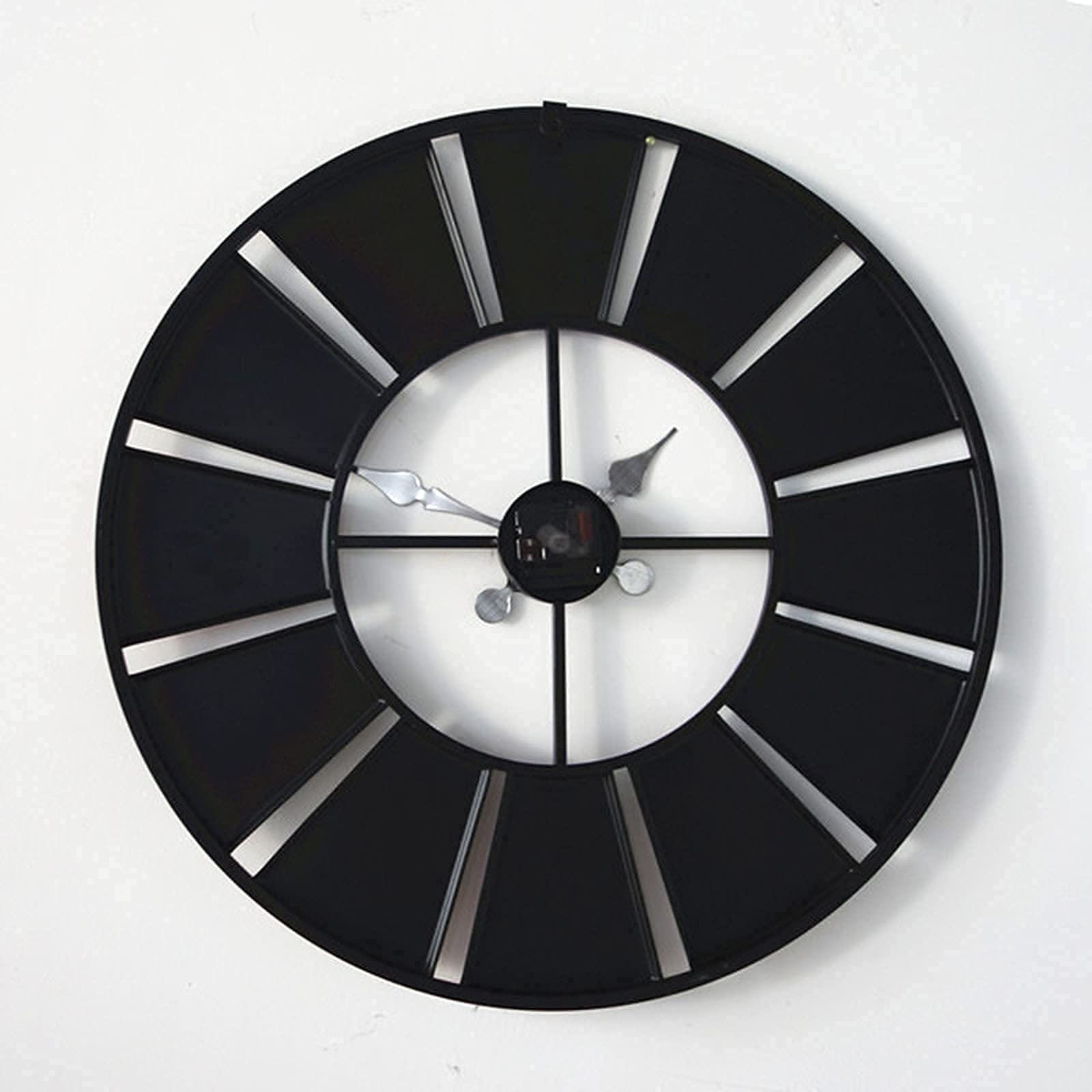 Grande Orologio da Parete da Giardino Impermeabile in Metallo Rotondo Antico per Esterni