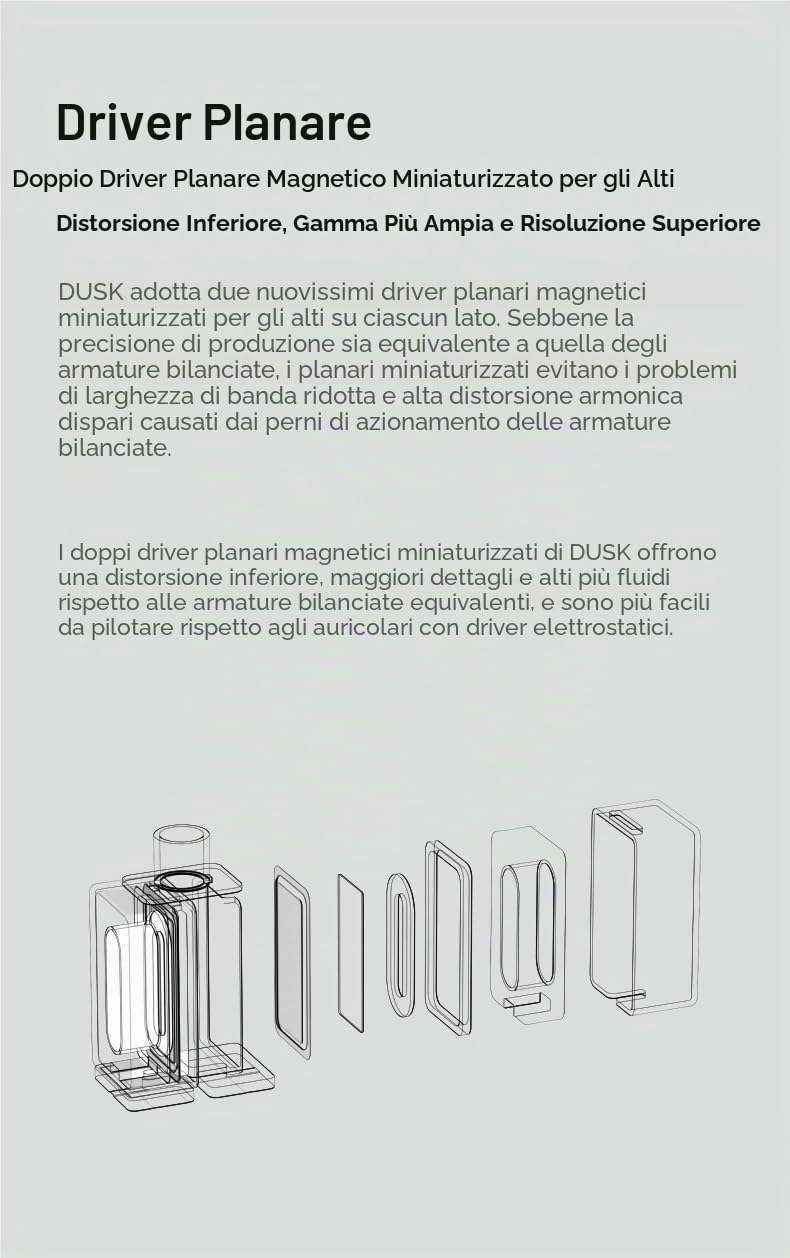 Moondrop Crinacle Dusk IEMs 2DD+2BA+2Planar Cuffie con 0,78 2 Pin 3,5mm/USB-C Plug