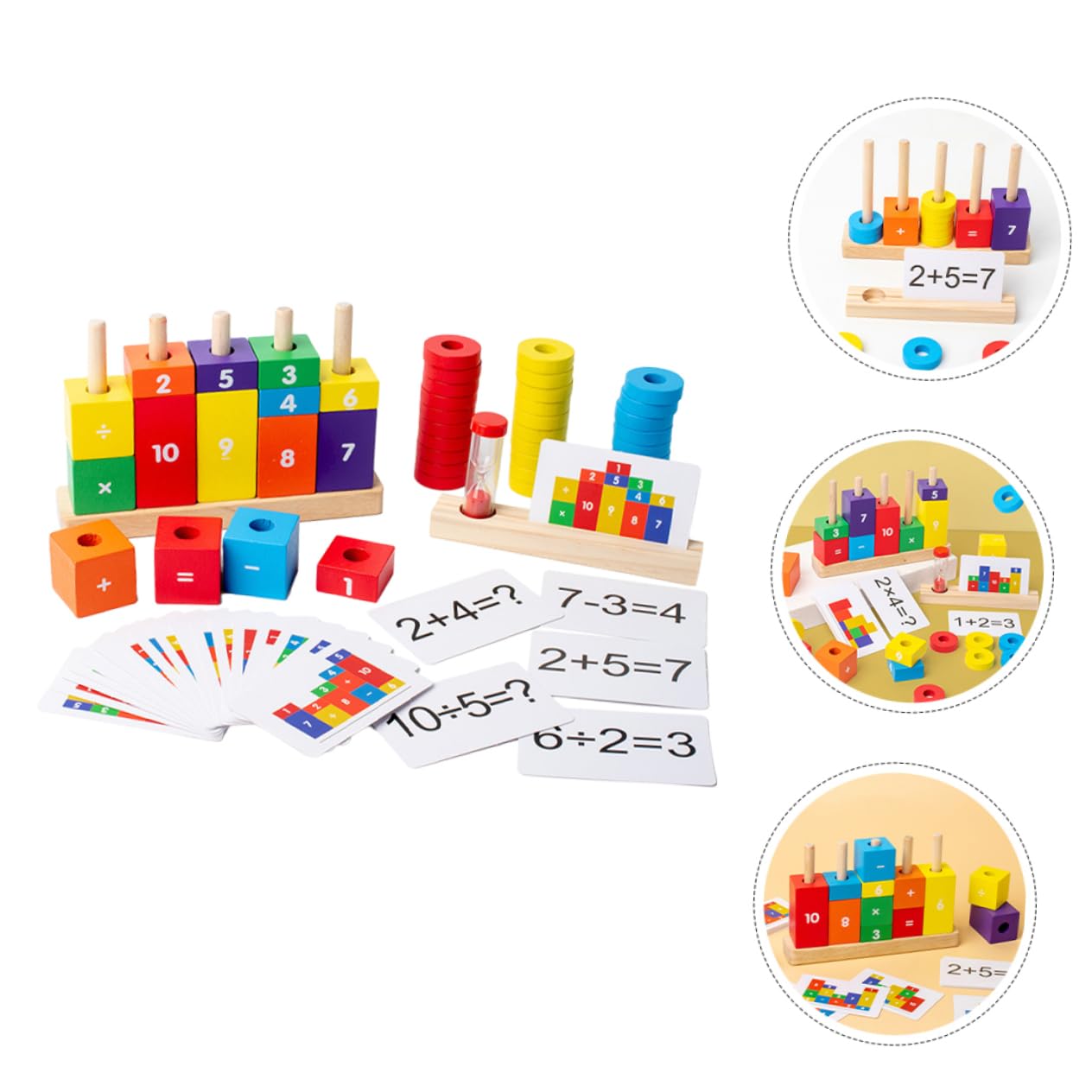 Holzspielzeug Zahlen Rechenspielzeug Lernspielzeug Bunte Bausteine Montessori Arithmetik Lernhilfe Frühe Jungen Mädchen