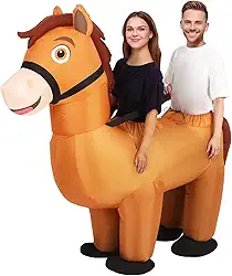 Yearntown Fantasia inflável para duas pessoas para adultos, cavalo inflável, para casais, fantasias de Halloween 2025, roupa divertida para cosplay