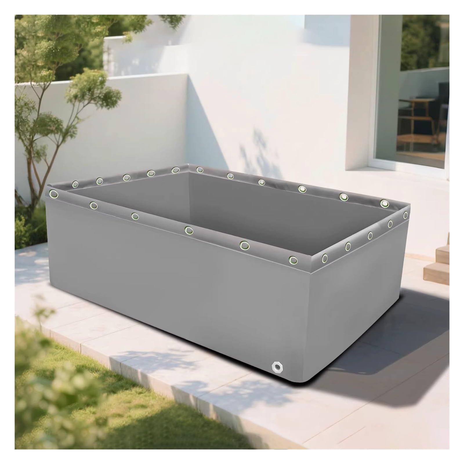 Faltbarer Notwasserspeicher Segeltuchtank Mit Ösen 1.5x1.5x0.6m Aquakultur