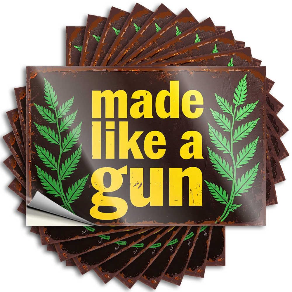 Camper Accessories for Outside Sticker - Coffee Beer Cover Rugged and Ready: Made Like A Gun(6X9CM)