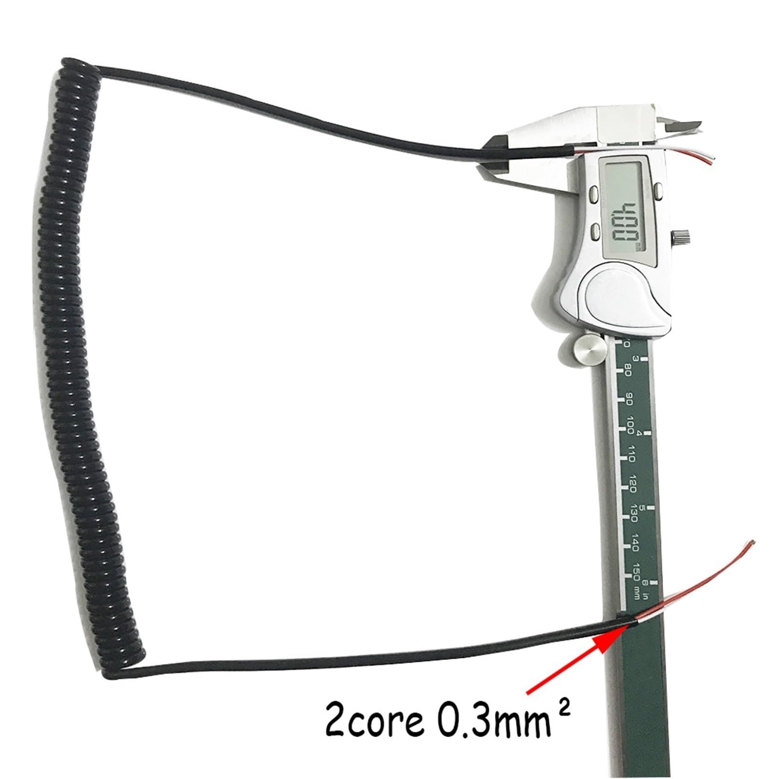 Przewód zasilający z chowaną cewką, Kabel ładujący Oświetlenie Specjalny kabel spiralny 15/17/18/20/24awg Wciągnik elektryczny Drut sprężynowy napędowy | 17AWG 1.0mm2,Stretch 3.75 meters