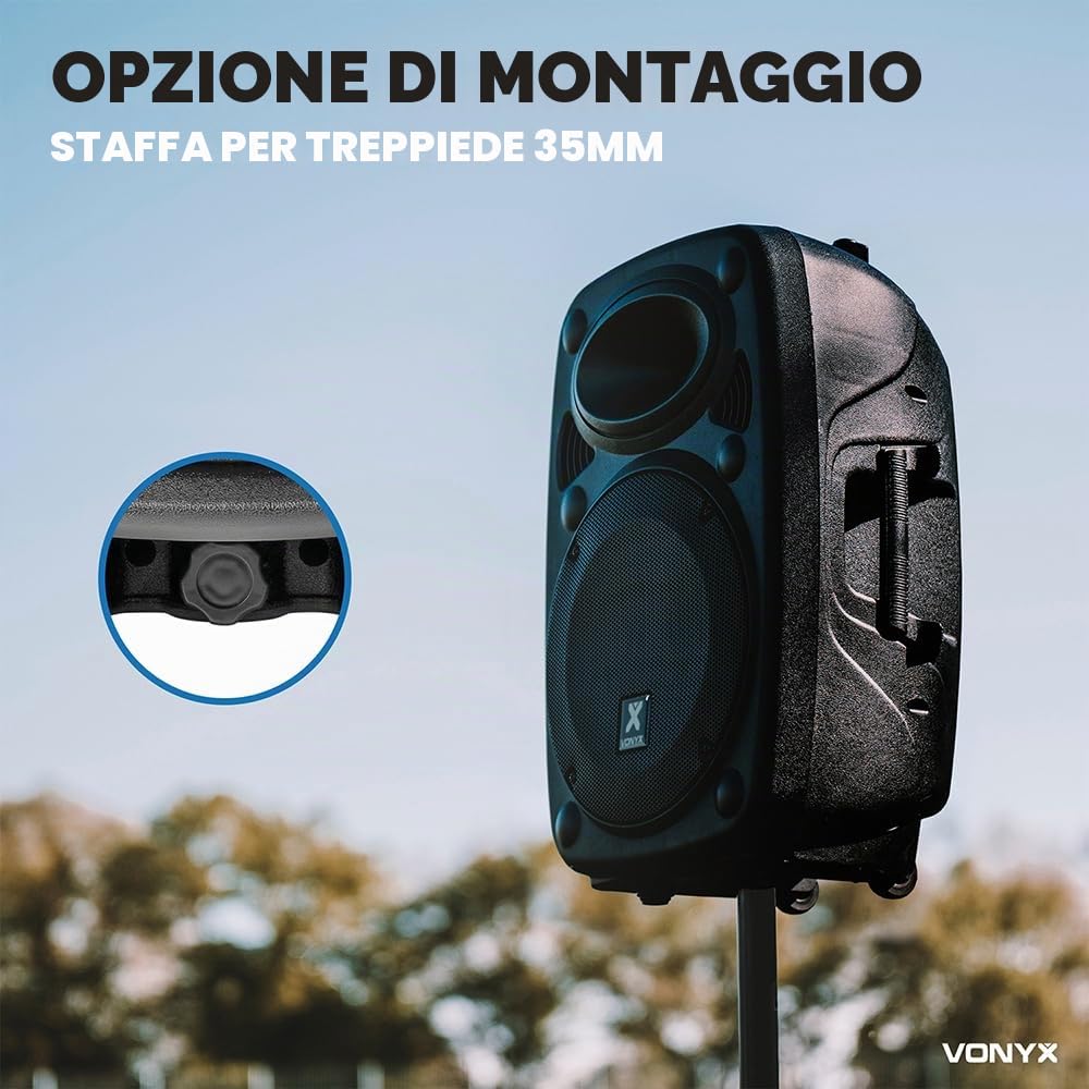 Mobiele geluidsinstallatie - Vonyx Verve46 - Bluetooth speaker met twee draadloze microfoons - 1000W