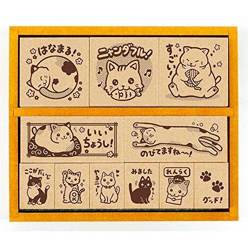 ビバリー スタンプ ねこ 木製ごほうびスタンプ SDH-105