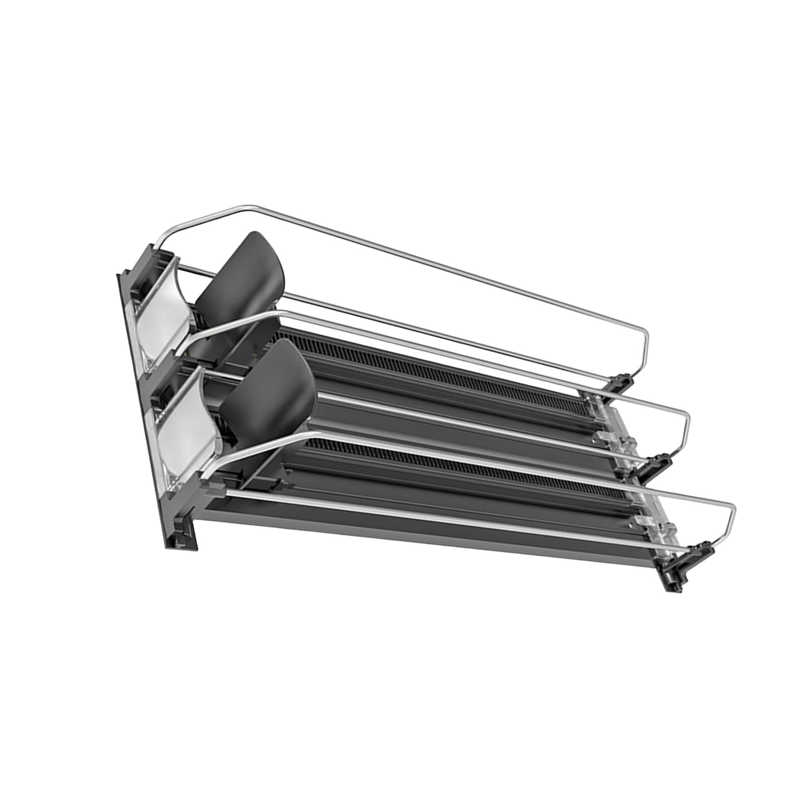 Loaded Beverage Shelf Pusher for Can Display, 12.2 in Organizer Track for Shelf, Fridge, and Retail Use Beverage Pusher Can Display Row Drink Track Refrigerator Retail Restock Lane Spring Loaded Guide