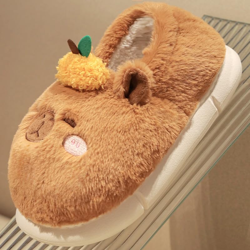 Loizziuy Capybara Plush Slippers Winter Warm Cotton Shoes Home Slippers Indoor Furry Shoes Capybara Accessories 6