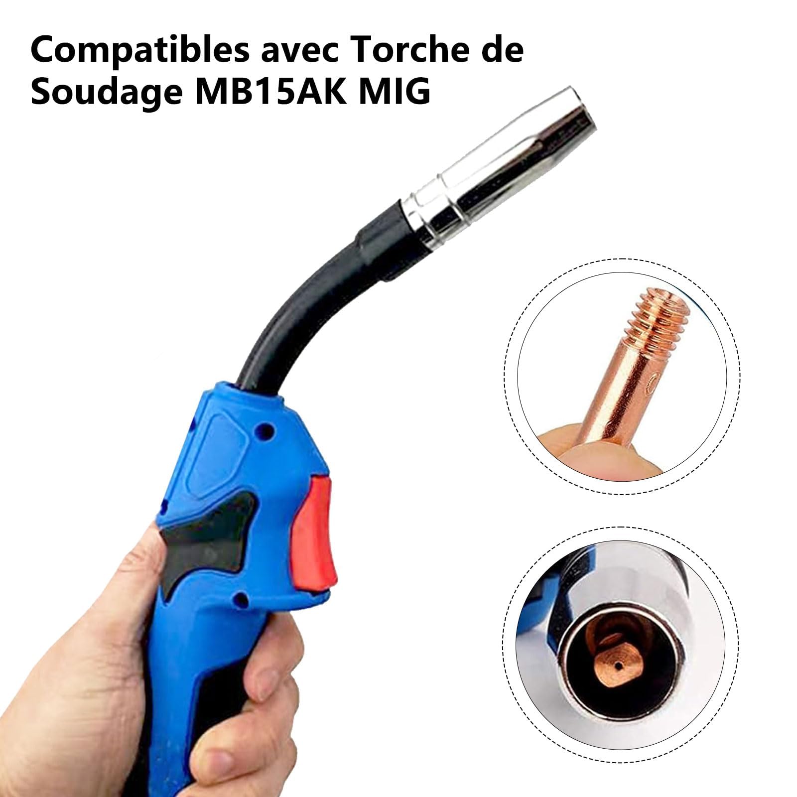 14 x strumento per ugello, torcia per saldare, ugello per saldatore, punta di saldatura, ugello conduttore elettrosaldato, punta di saldatura, punta di saldatura compatibile con MIG