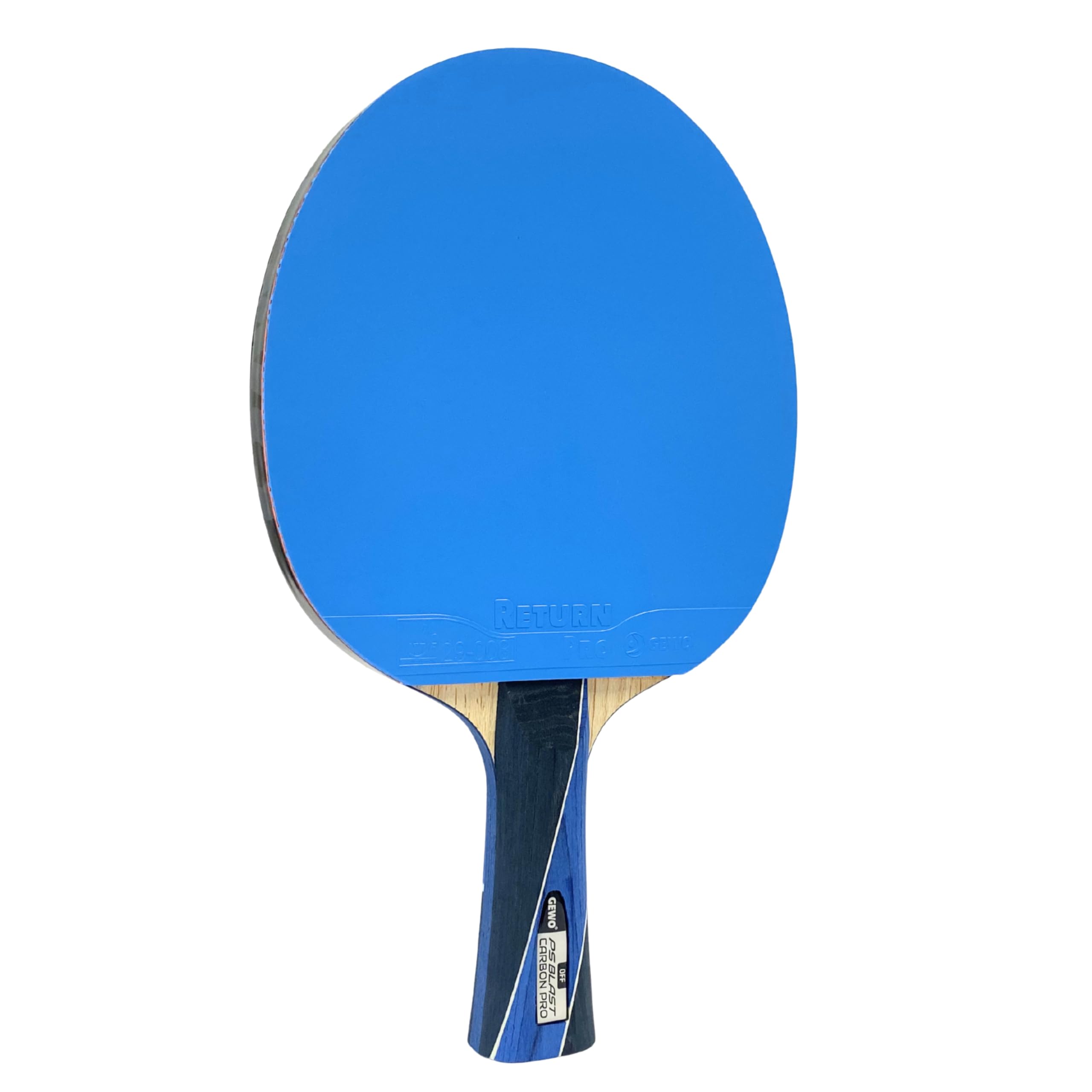 GEWO PS Blast Carbon Pro rakieta do tenisa stołowego, profesjonalna rakieta do tenisa stołowego z certyfikatem ITTF, rakieta karbonowa z szybką powłoką GEWO Return Pro o wysokich właściwościach