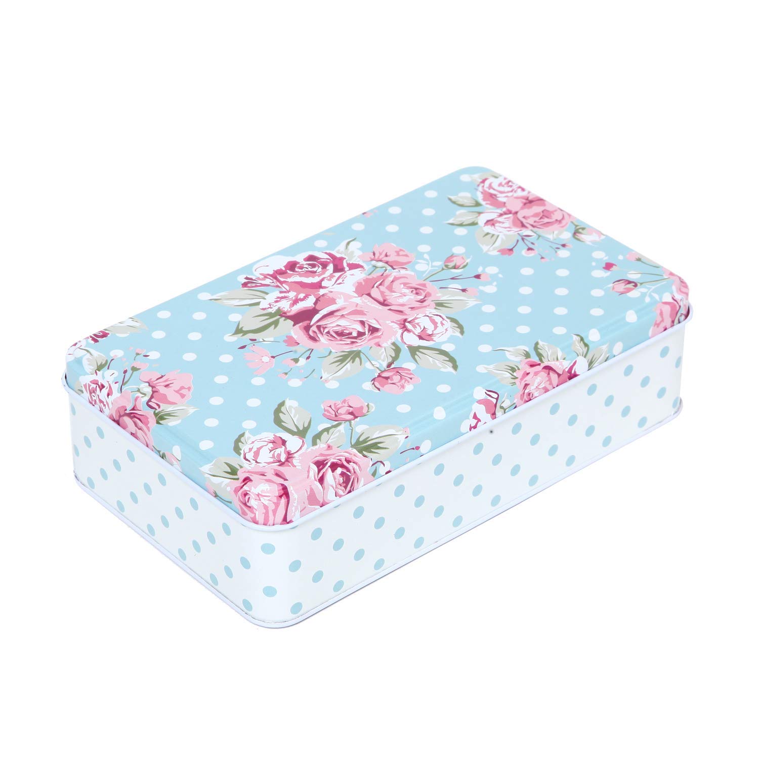 A Vintage Affair Storage Metal Tin Metal Tins Attractive Colour Designer Metal Tins With Small Size Design Metal Storage Tins Utility Box for Home/Kitchen/Wedding/Casual Gift (Blue)