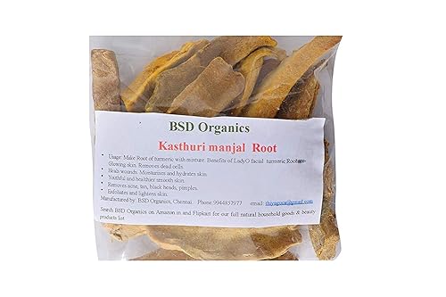 BSD Organics Raíz de Cúrcuma/Kasthuri Manjal/Cúrcuma silvestre, 8.82 oz