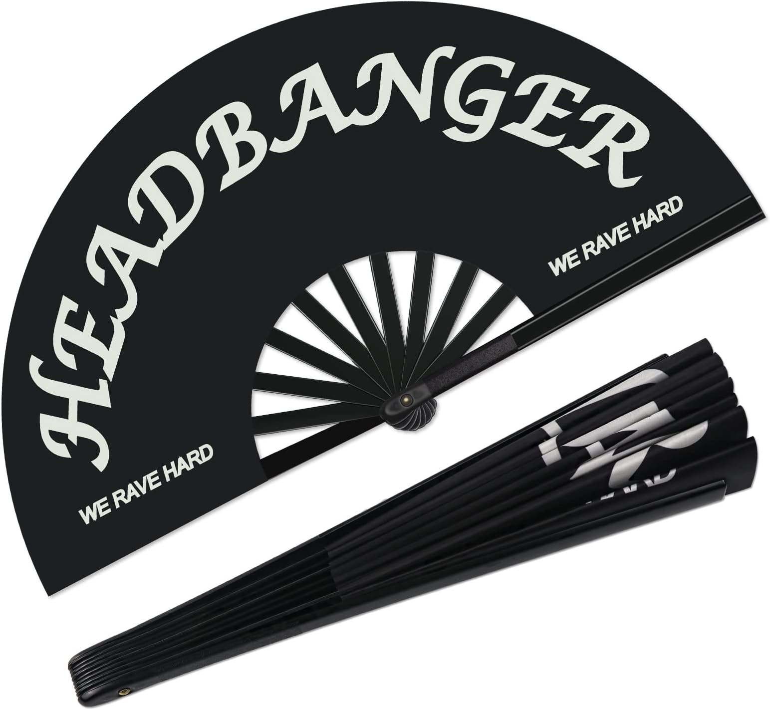 Large Rave Folding Clack Handheld Fan for Men/Women Beach Vacation Essentials Hand Fan for Dance Music Festival Party, Performance, Decorations,Cool Stuff,Beach Vacation Clothes for Women