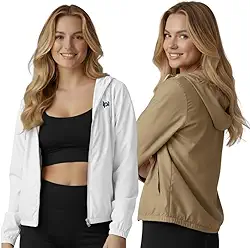 Kit 2 Jaqueta Corta Vento Feminina Repelente a Agua Leve Fitnes Cross Fit Sem Forro