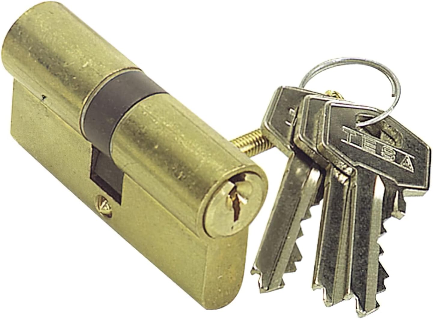 Tesa Assa Abloy, 52003540L, Standard Cylinder, TE5, Short Cam, Key - Wrench, Brass, 35 x 40 mm