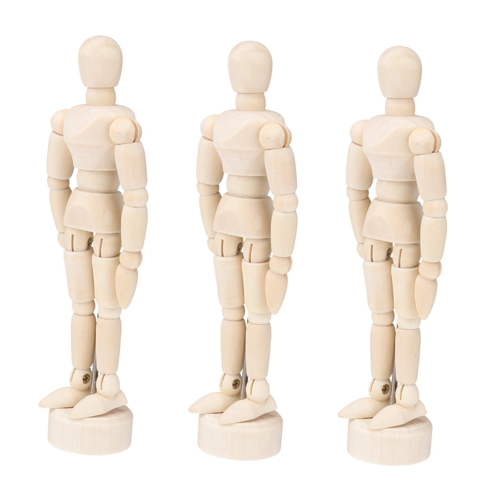 VILLCASE Lot de 16 Mannequins de Dessin en Bois Corps Flexible Et Base pour Croquis Et en 3 Pièces X 16