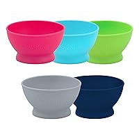 Vista 5 de green sprouts Tazón de alimentación hecho de silicona transiciones suavemente bebé a puré de alimentos fácil de sostener, duradero, irrompible