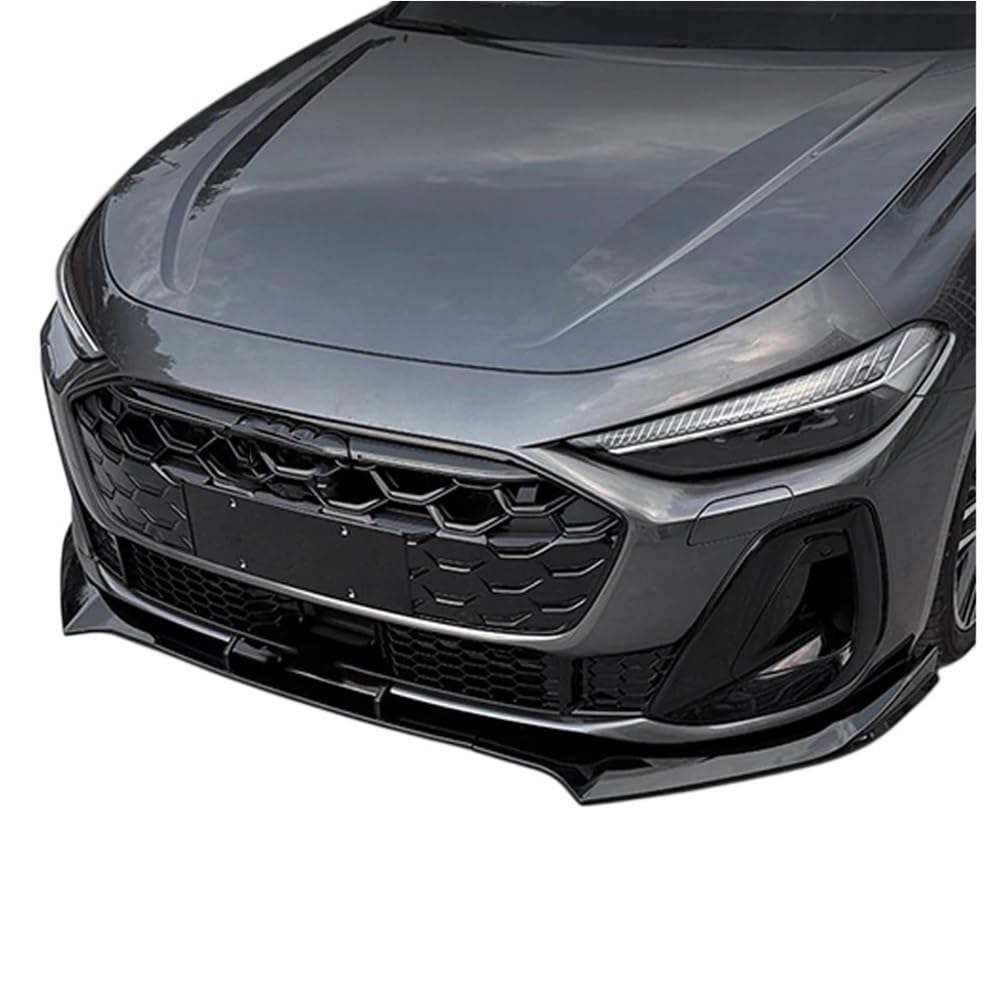 Akcesoria samochodowe FIT kompatybilny dla Audi A5 B10 2025 2026 czarny ABS przedni spojler zderzaka Spoiler rozgałęźniki pokrywa Body kit boczna dokładka(Black)