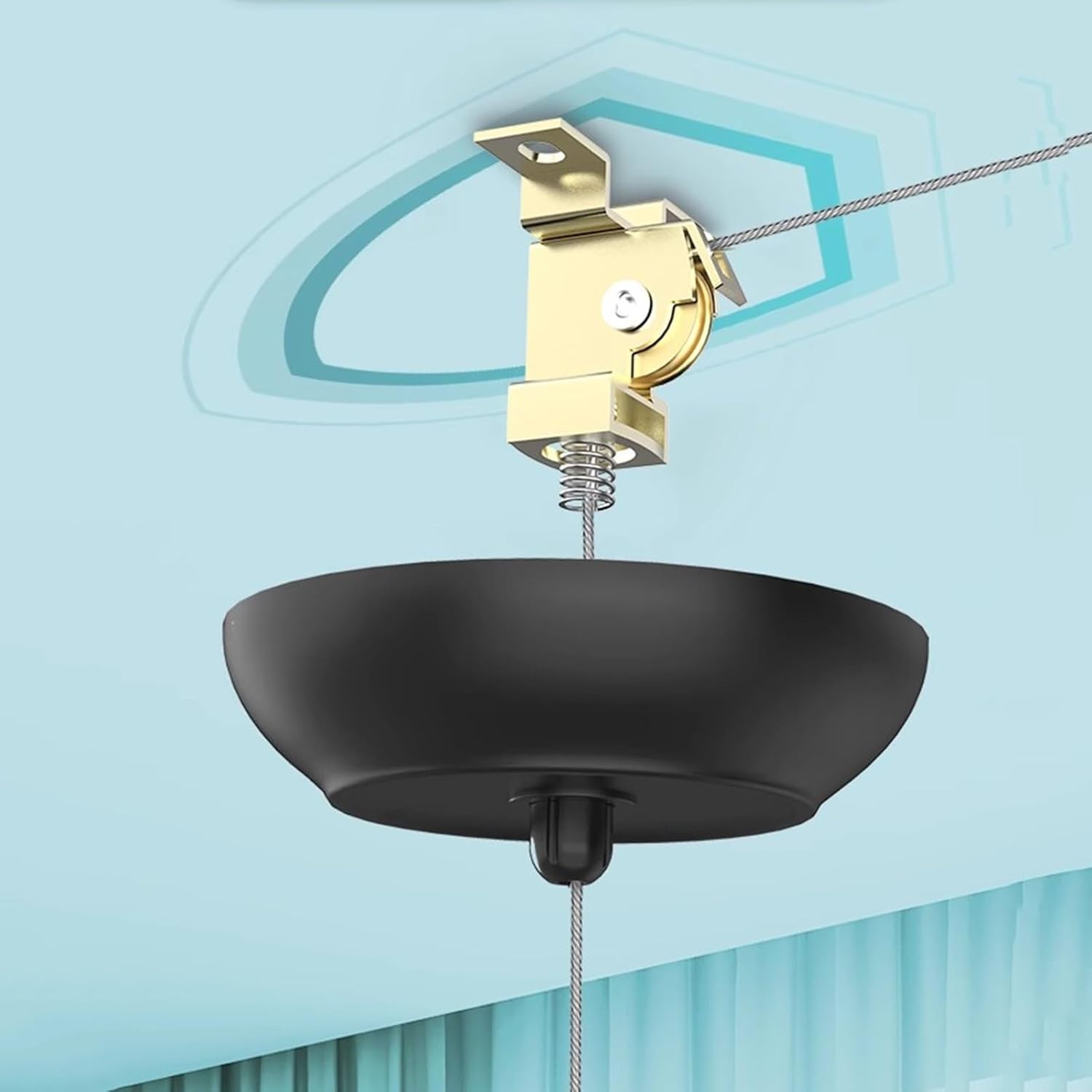 Ceiling Mounted Clothesline Lifting Clothes Hanger Balcony Household Hand Crank Manual Clothes Drying Rod Quilt Indoor Clothes Hanger Lifting Drying Rack,One Color-1.5m