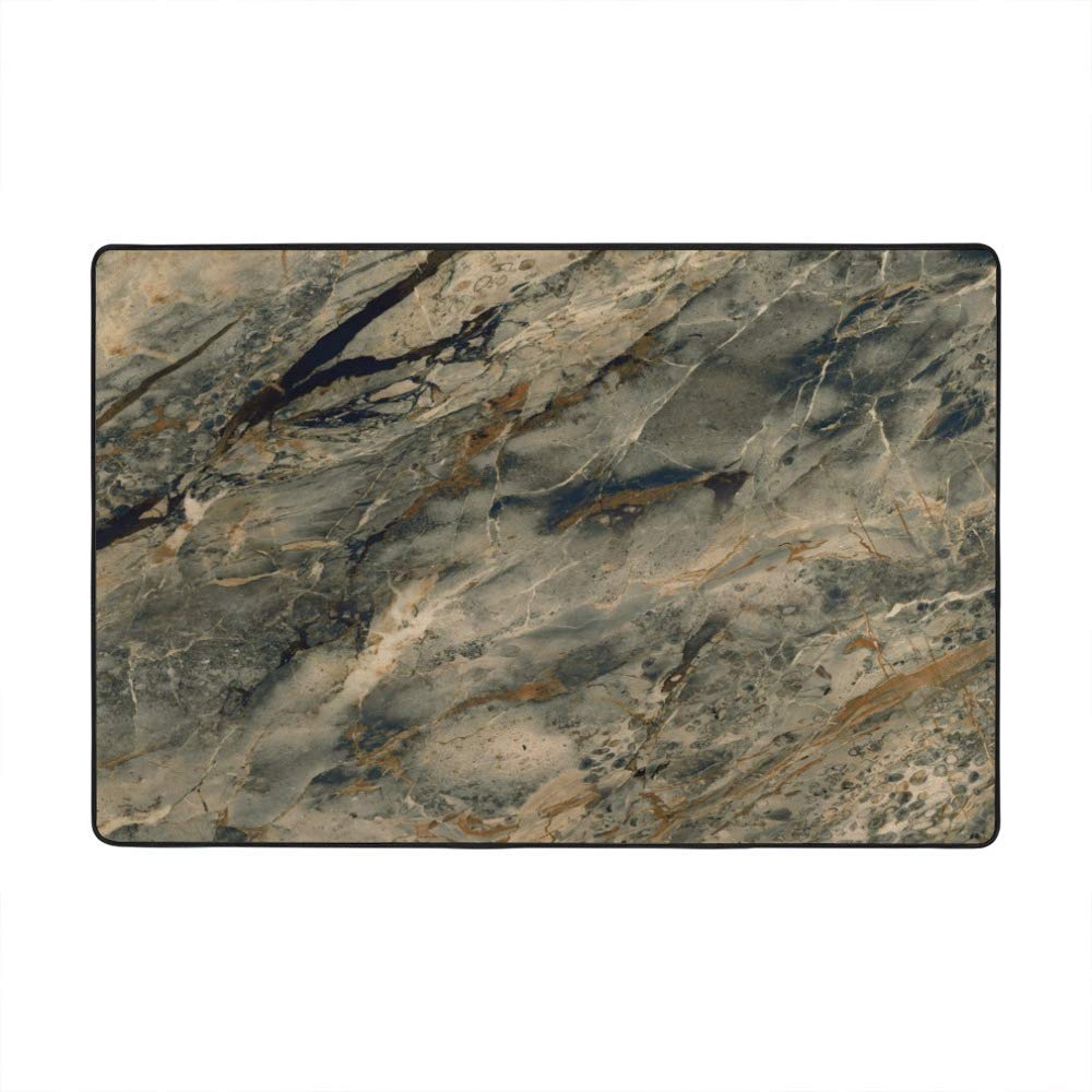 Tapis de salon gris marbre grand format 152x99 cm pour décoration séjour