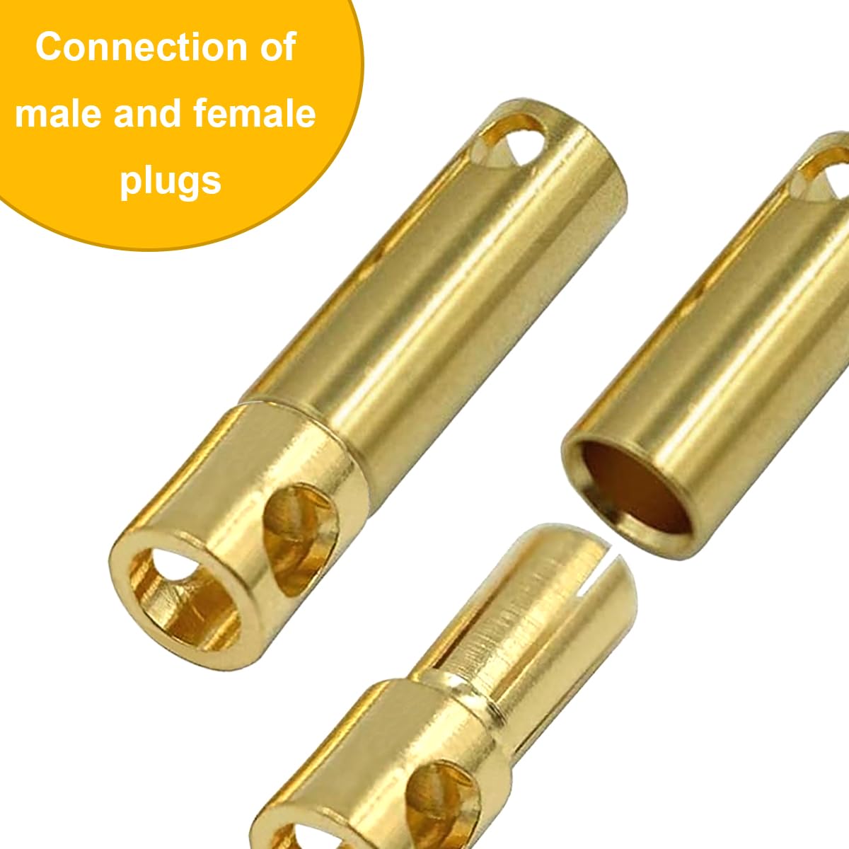 40 connettori banana proiettile placcati in oro da 5 mm Adattatore connettore banana proiettile da 5,0 mm maschio-femmina, per batteria Lipo RC, ESC motore, RC fai da te