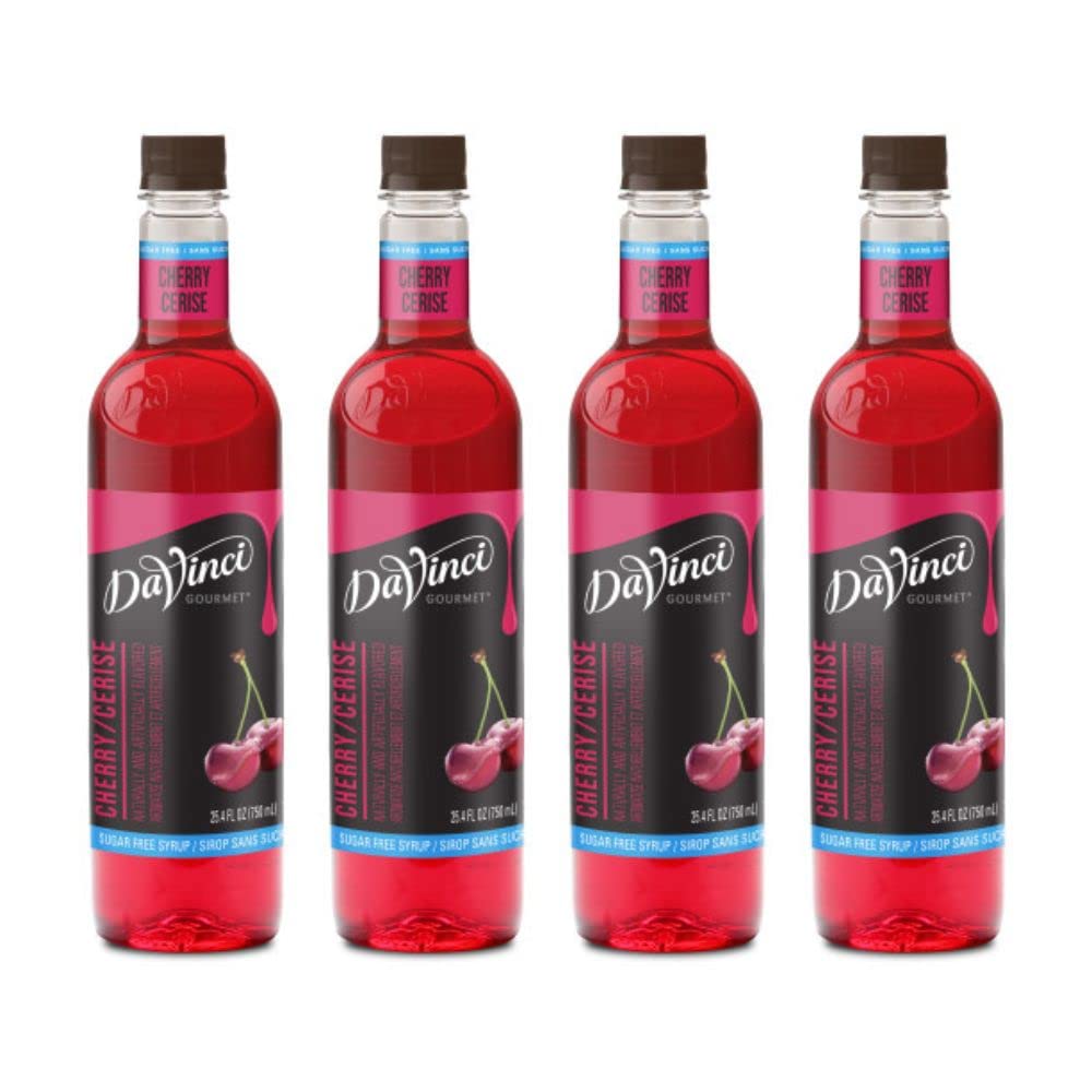 DaVinci Gourmet Sugar-Free Cherry Syrup, 25.4 Fluid Ounces (Pack of 4)