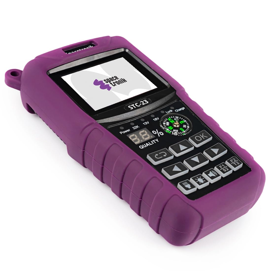 Spacetronik Combo Sat Finder Messgerät Digital für DVB-S/S2 DVB-T/T2 DVB-C | Satelliten Finder mit 2,4" TFT LCD Display, Compass, Spectrum Analyzer, DiSEqC Unicable