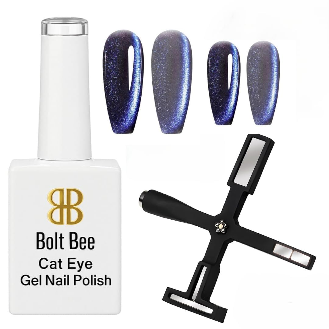 Cat Eye Gel Nail Polish with 5 in 1 Magnet Set Magnetic Gel Polish for Shimmering 3D Effect – Long-Lasting, UV/LED Soak Off Gel for DIY & Salon Use (Purple)-image-36