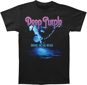 Mens Deep Purple Smoke On The Water Slim Fit T-Shirt Black