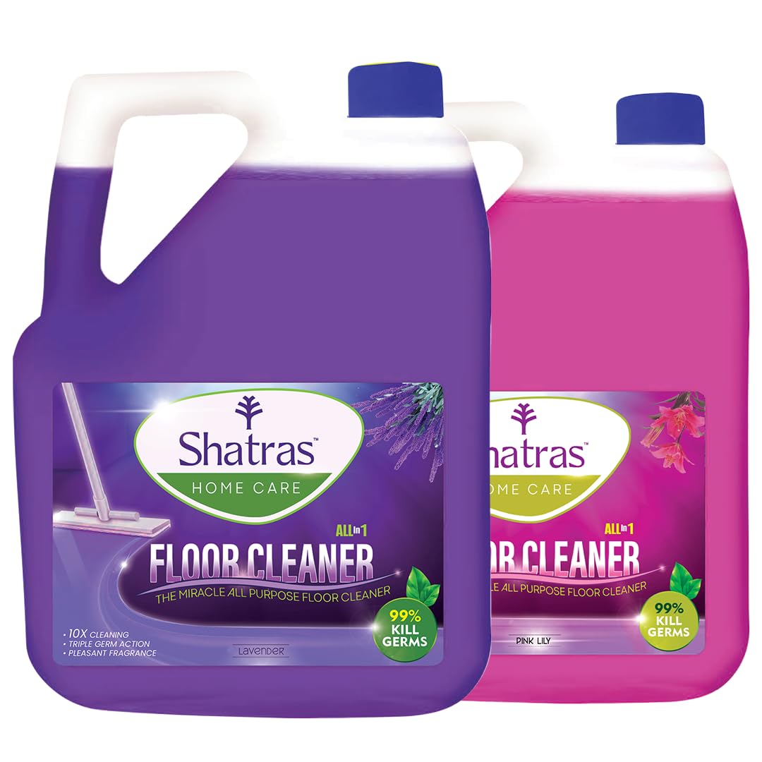 Shatras 5 Liter All Purpose Pink Lily & Laven der Surface & Floor Cleaner | Powerful 10X Cleaning Formula With Pleasant Fragrance | Kills 99% of Germs | Suitable for All Surface & Floor (Pack Of 2) (B0DFHWVBJT) Amazon Price History, Amazon Price Tracker
