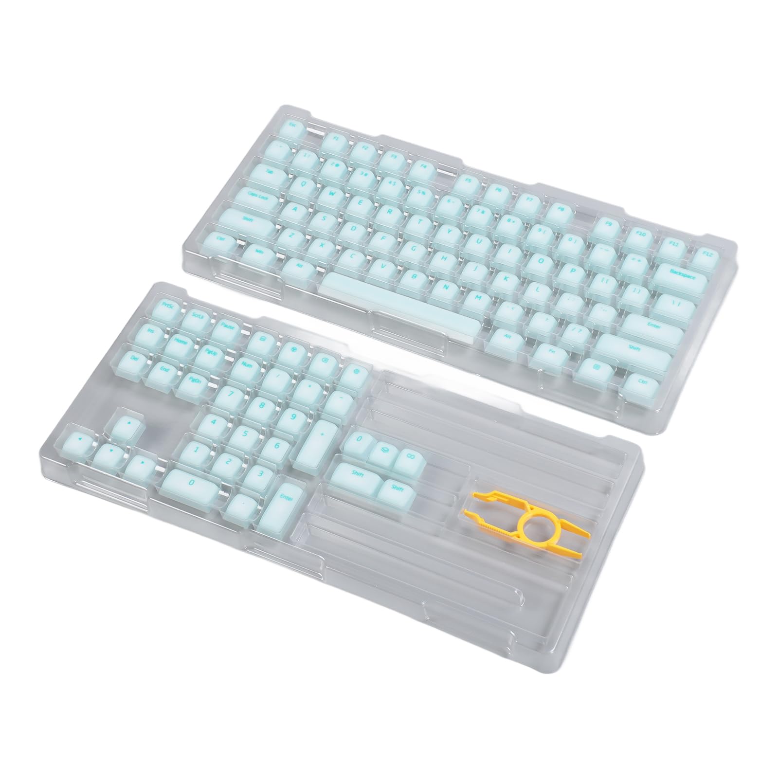 Keycaps PBT, 113 Klawiszy Oryginalna wysokość z Klawiszem dla 61 64 68 72 82 84 87 104 108 Mechaniczne Klawiatury Mute Minimalist Style (Mint Green)