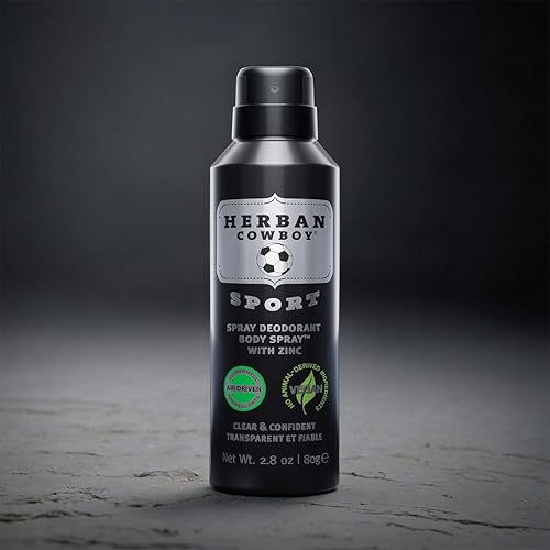 Miniatura 2 de HERBAN COWBOY Desodorante en spray seco Sport  2.8 oz  Desodorante en aerosol seco para hombre  Mejorado con perejil, romero y salvia  Sin