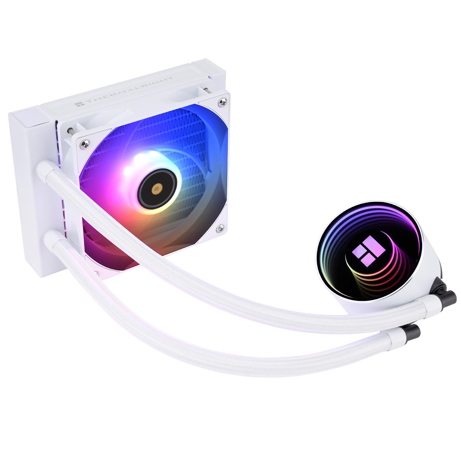 Thermalright Frozen Notte 120 ARGB White Liquid CPU Cooler 120 mm PWM Ventola con velocità ARGB-Up 2000RPM, per AMD/AM4/AM5, Intel LGA1150/1151/1200/1700/1851, bianco