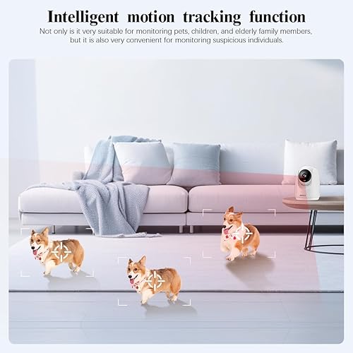 Miniatura 8 de OOSSXX Cámara de seguridad interior de audio de 2.7K con resolución de 2.7K, video monitor de bebé y monitor de mascotas, aplicación gratuita, PTZ