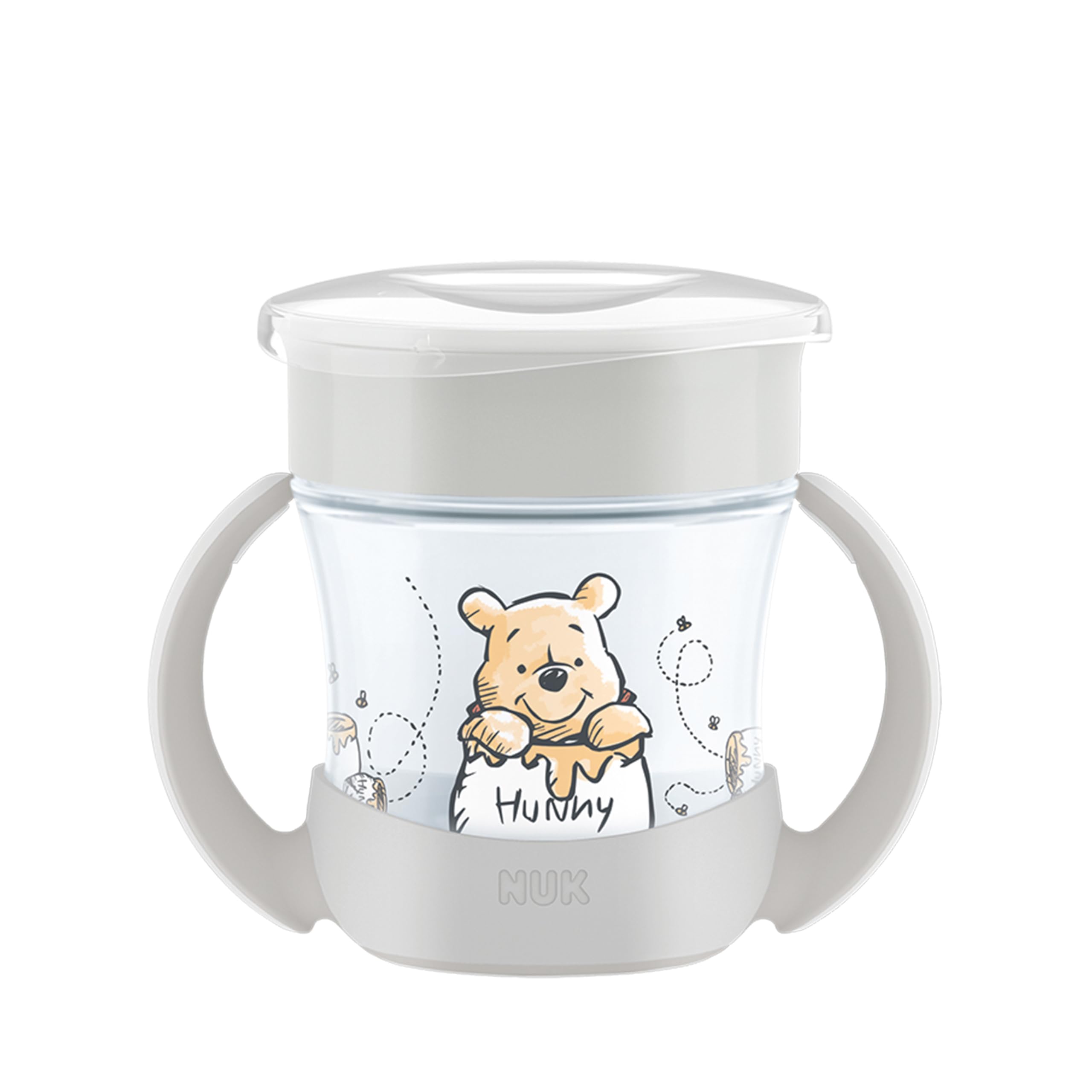 NUK Mini Magic Cup Sippy Cup | 6+ Months | 160ml | 360° Anti-Spill Rim | Toddler Bottle with Anti-Slip Handles | Disney Winnie the Pooh | 1 Count