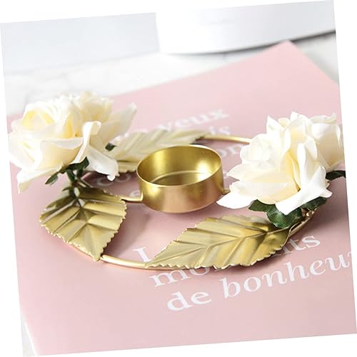 Miniatura 5 de HOMSFOU 4 candelabros de boda para decoración de mesa de novia, anillo de vela de adviento de boda, anillos de vela para pilares, centros de mesa de