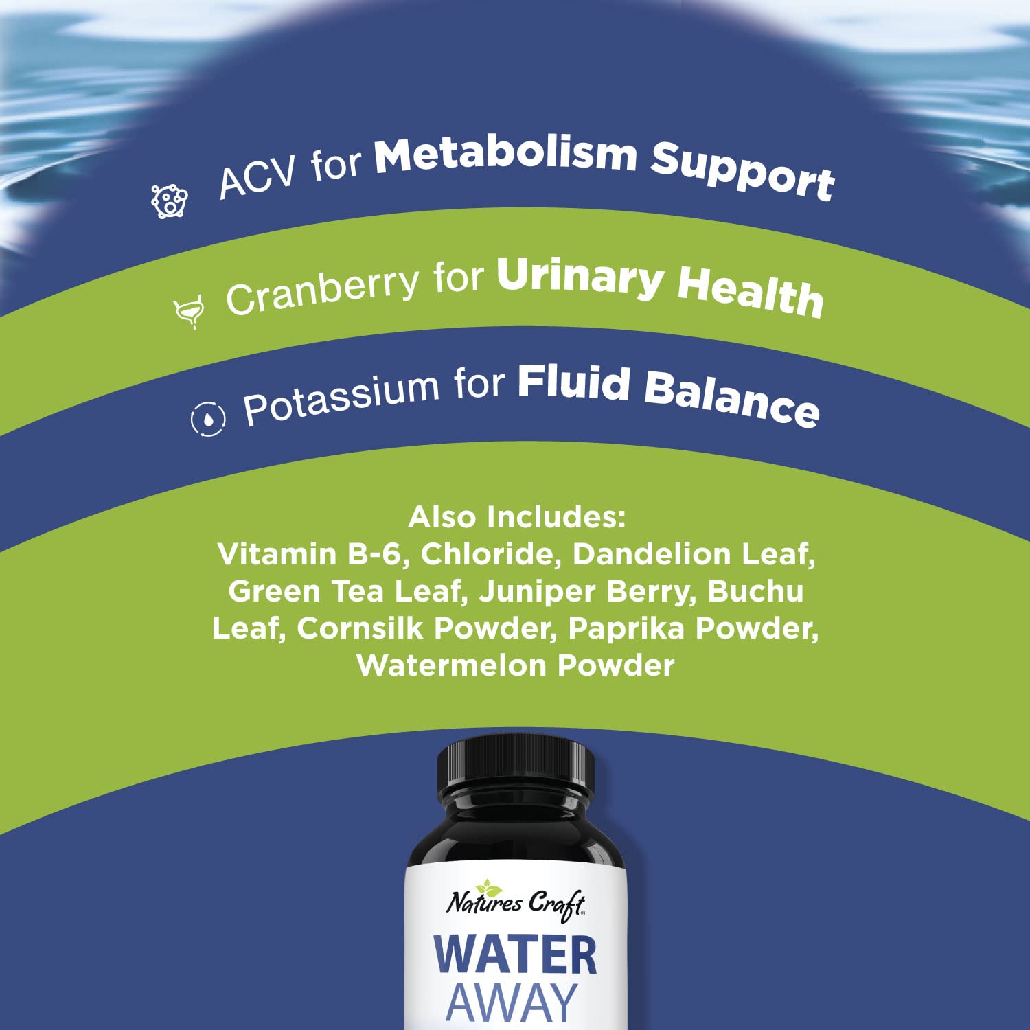 Water Away Diuretic Supplement with Dandelion Leaf ? Bloat Relief Pills