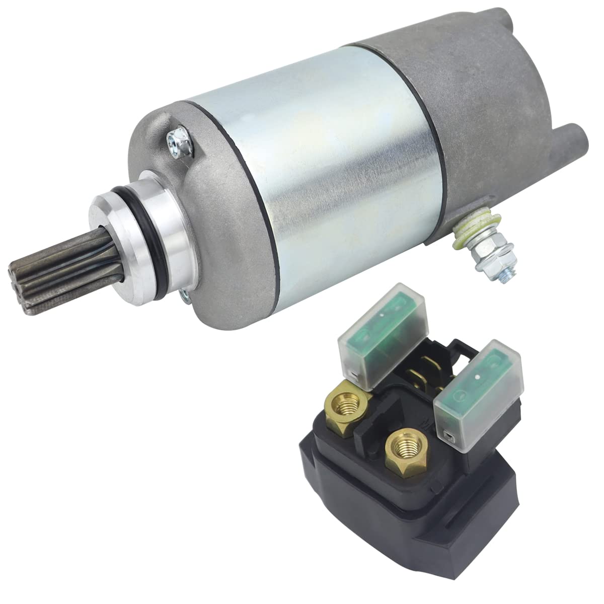 Starter & Relay for Yamaha Bear Tracker 250 2WD YFM250 1999-2004, 4XE-81890-00-00 4XE-81800-00-00 18754 18754N 410-54016 SMU0063 SM-7255 113546 YA-103 495709 49-5709-picture-27