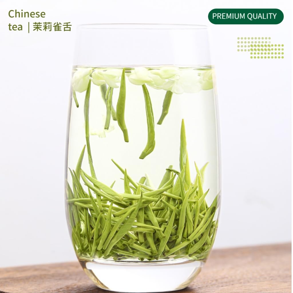 Tè Al Gelsomino Queshe | Tè Verde Pre-Qingming | Senza Additivi | Ricco Aroma Tè Cinese Puro in Foglie Sfuse 125g / 4,40oz