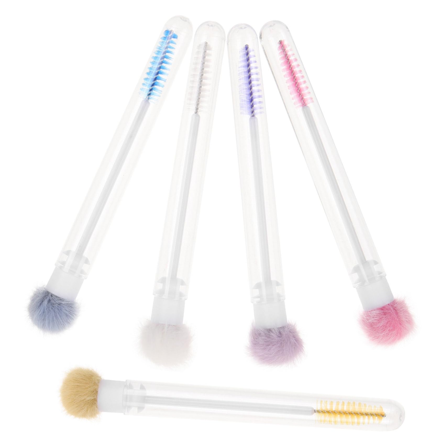 Beatifufu Stylish Test Tube Eyelash Brush Set 5pcs Eyelash and Eyebrow Brushes Portable Mascara Applicator Beauty Tools Options