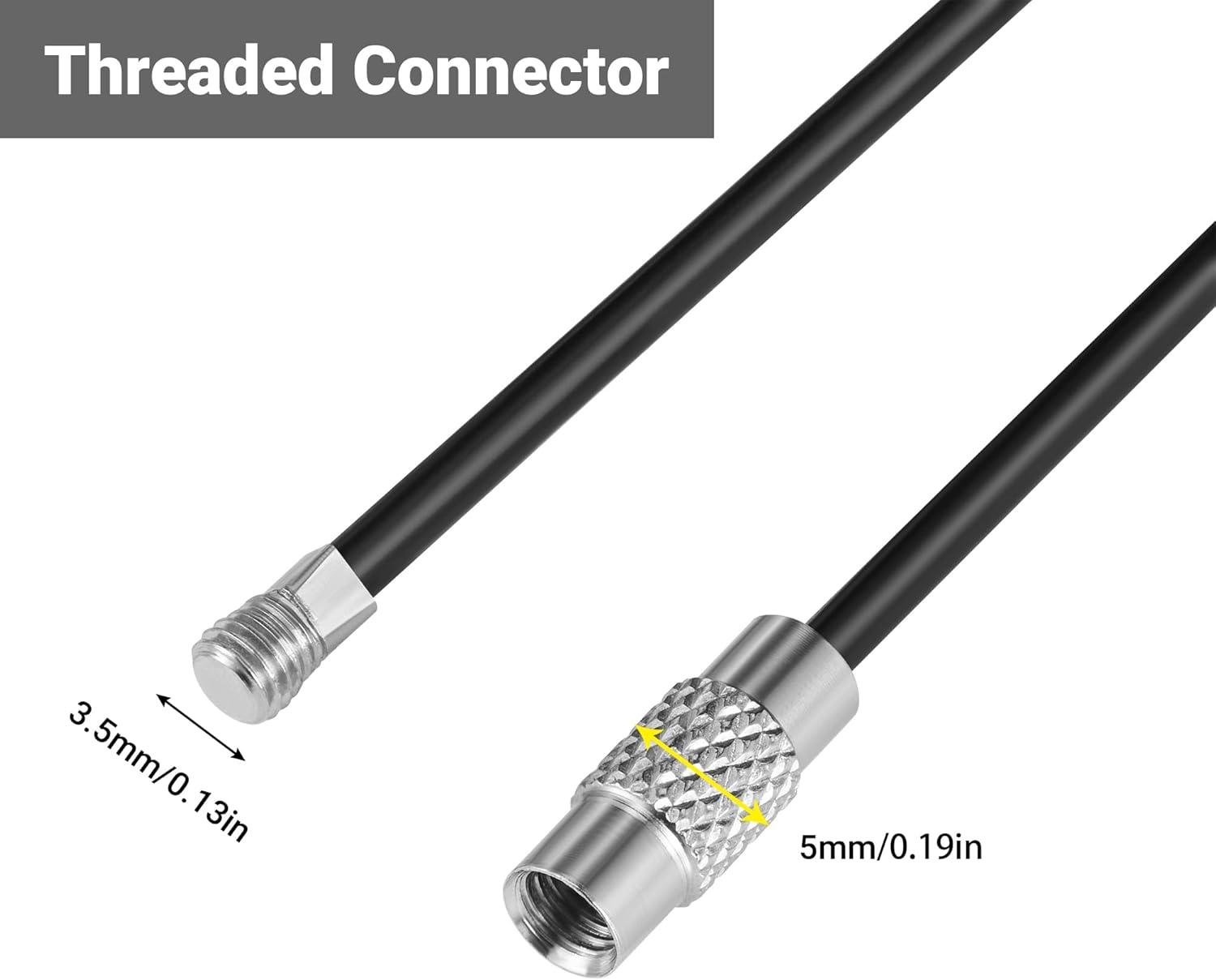 11.8 Inch Wire Keychain Cable,Large Stainless Steel Key Ring Loop Holder,Nylon Coated Screw Lock Key Rings,2mm Heavy Duty,Pack of 20,Black - Image 3