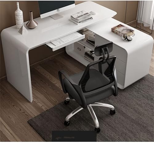 Miniatura 4 de QDLZLG - Escritorio de oficina para computadora ángulo giratorio multifuncional muebles de oficina blancos