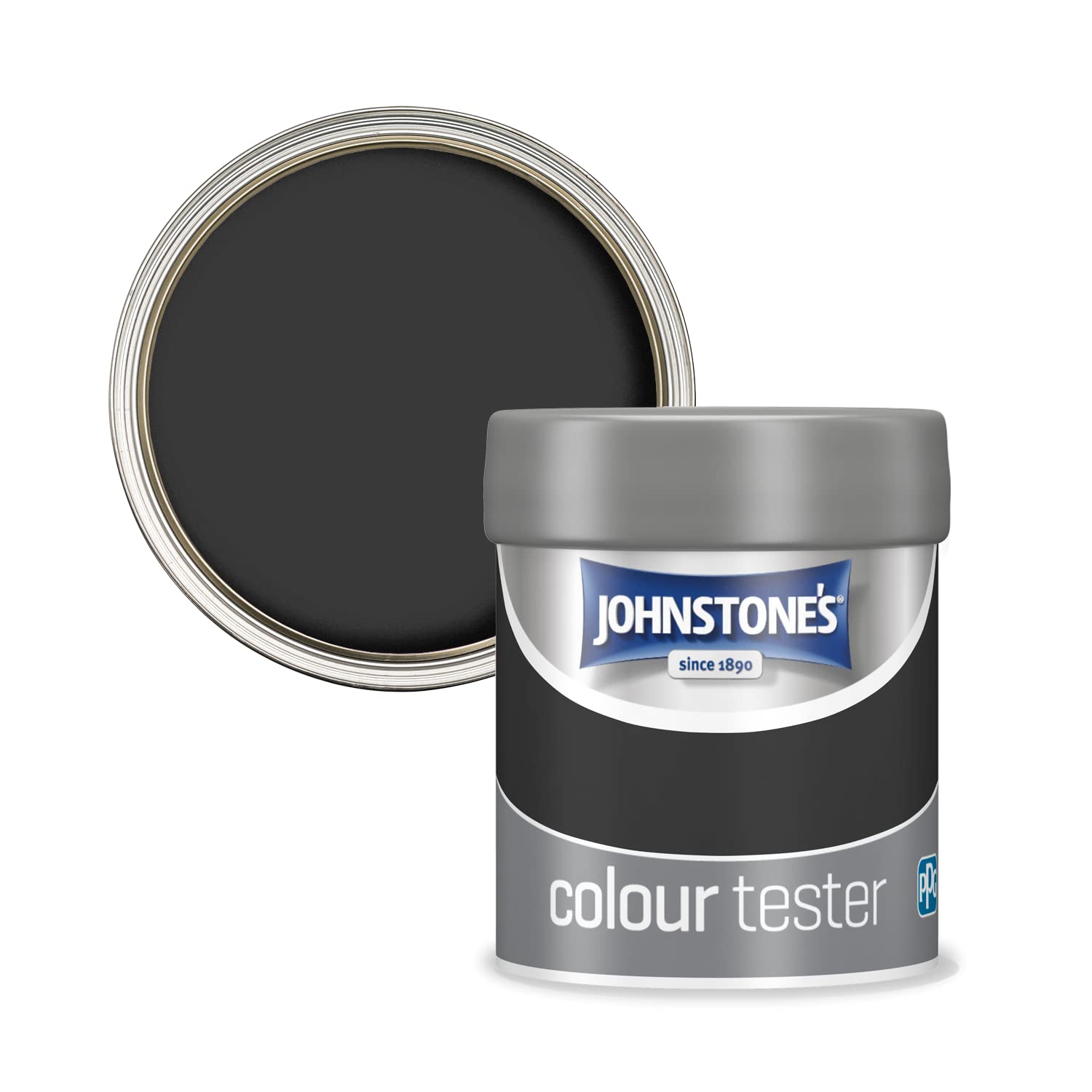 Johnstone's Black Matt Emulsion Colour Tester Pot 75Ml